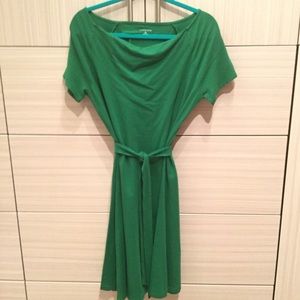 Lands End green boatneck cotton dress, size M